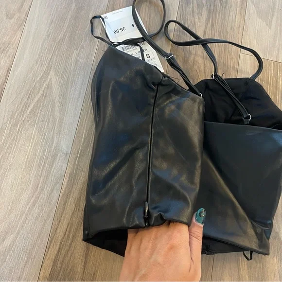 Zara Fake Leather Crop Top - Picture 6 of 6